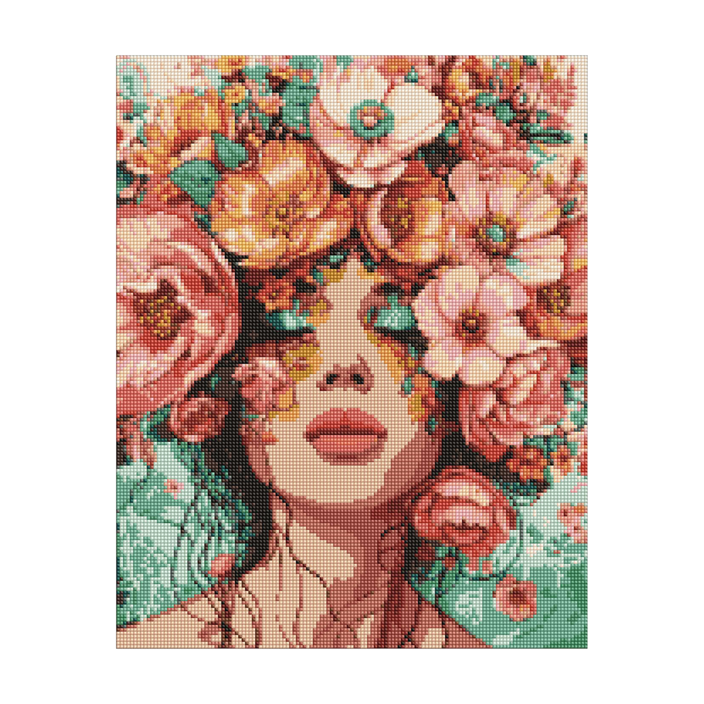 

Алмазна мозаїка Ideyka Дівчина у квітах, 40*50 см (AMO8029)