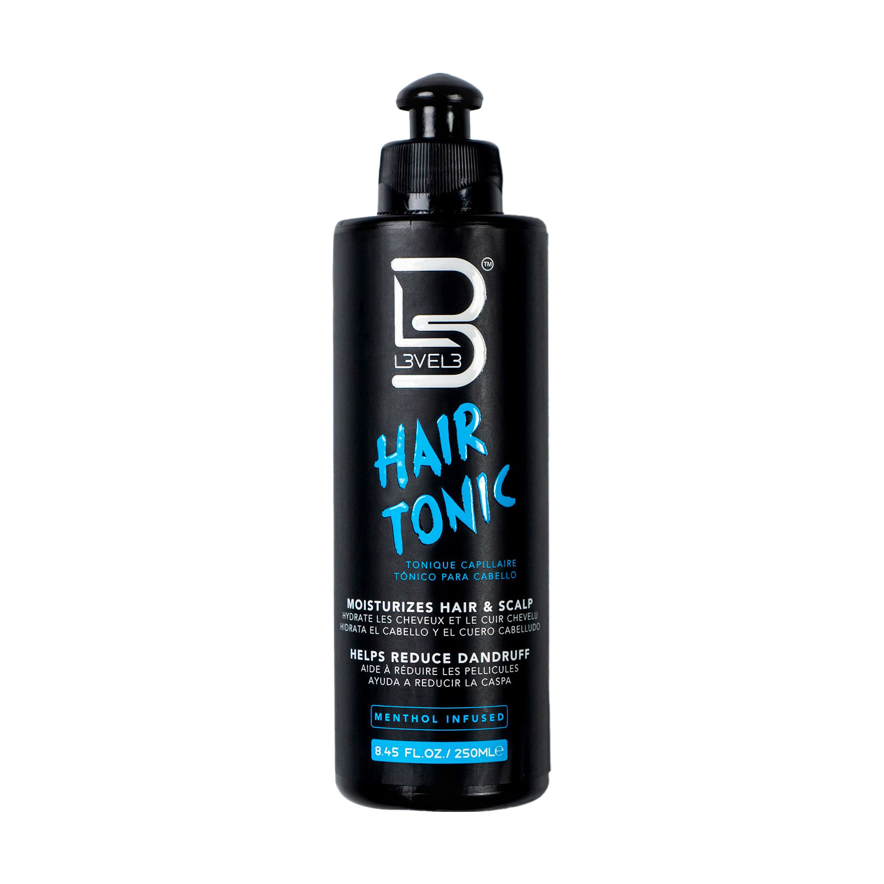 

Тонік для волосся Level3 Hair Tonic Moisturizes Hair & Scalp Зволоження та живлення, з ментолом, для сухого волосся, 250 мл