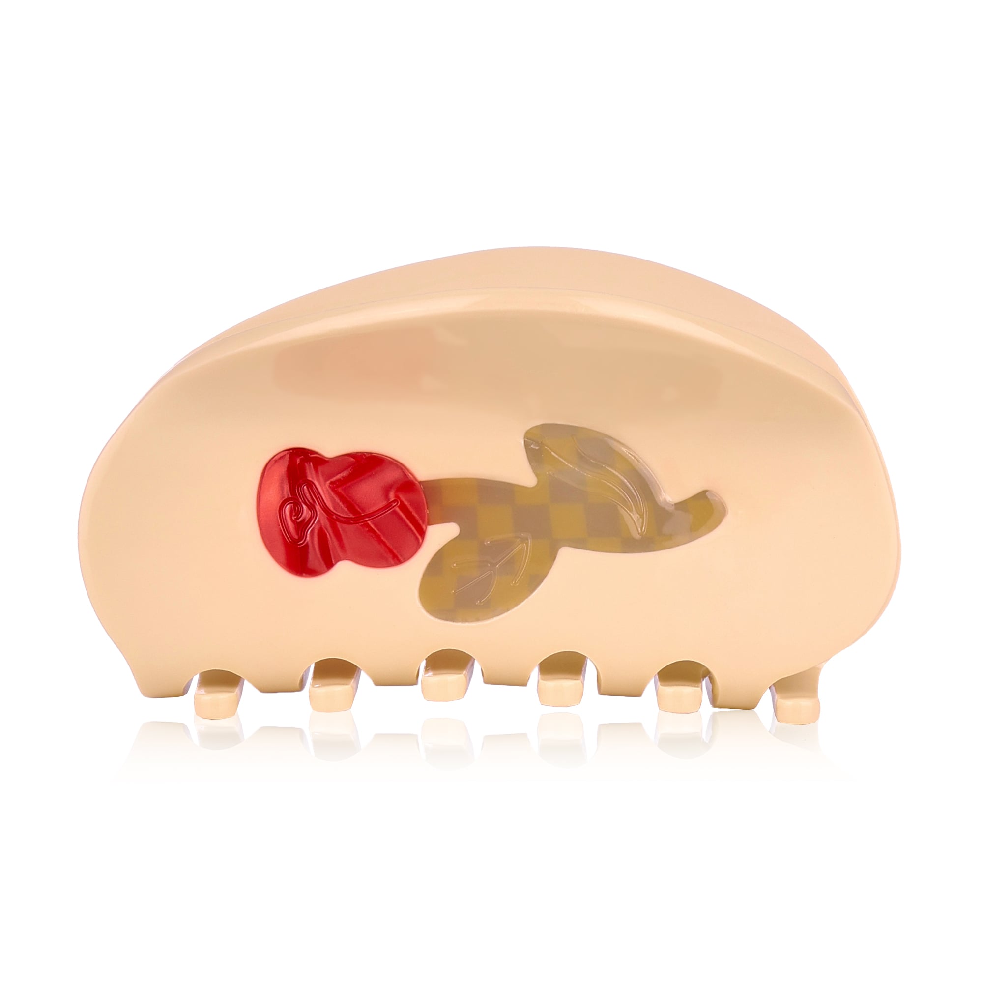 

Заколка-краб для волосся O-la-la бежева, 1 шт (24N)OV49-1)