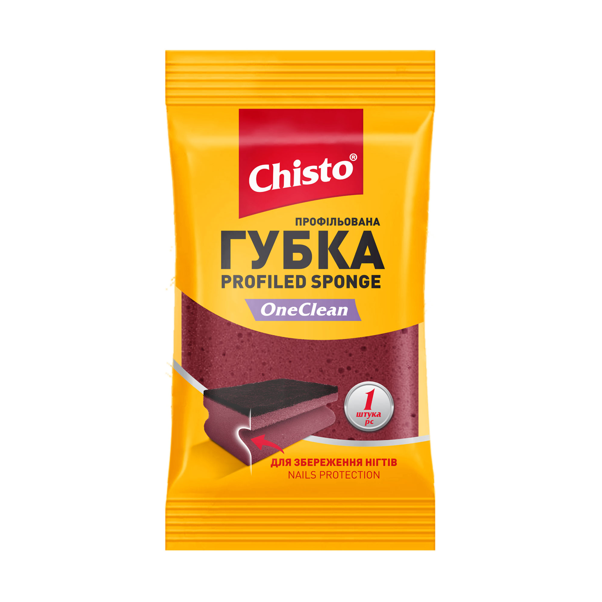 

Губка кухонна Chisto OneClean профільована, 1 шт