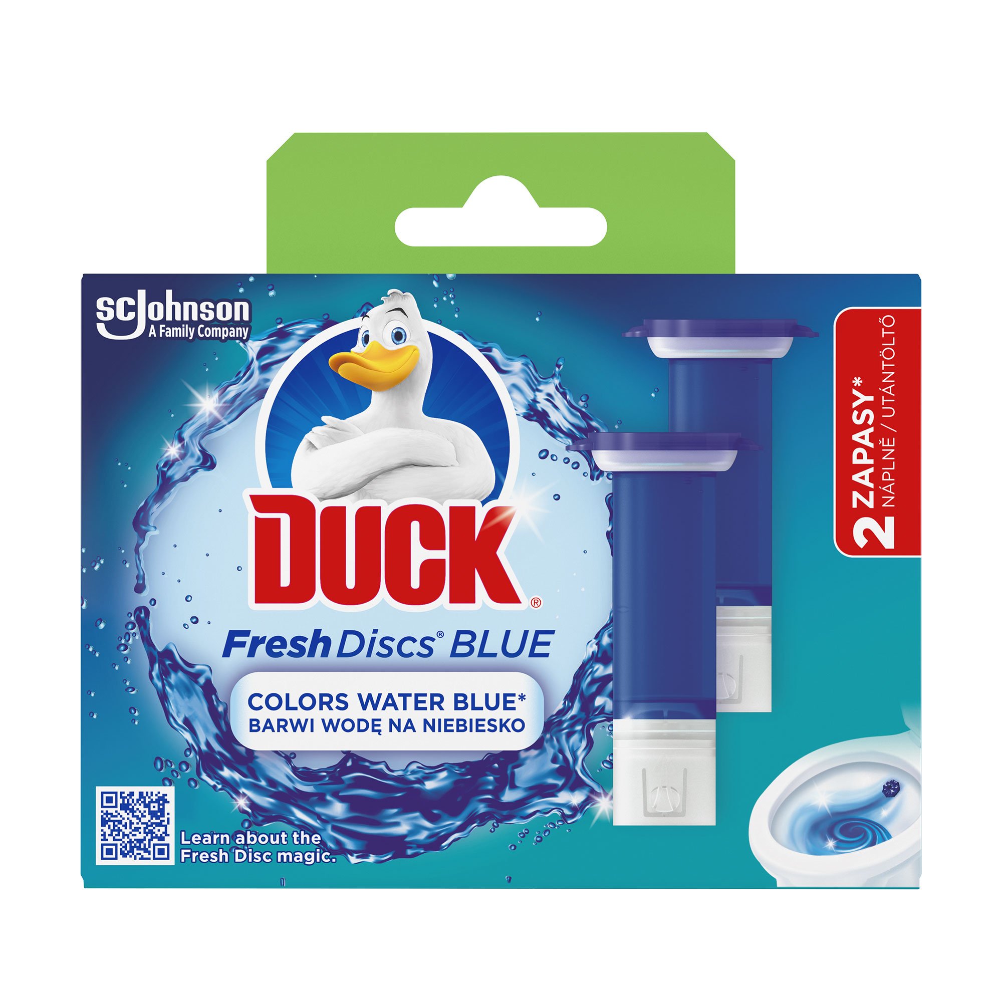 

Диски чистоти для туалету Duck Fresh Discs Blue, 2*36 мл (змінний блок)