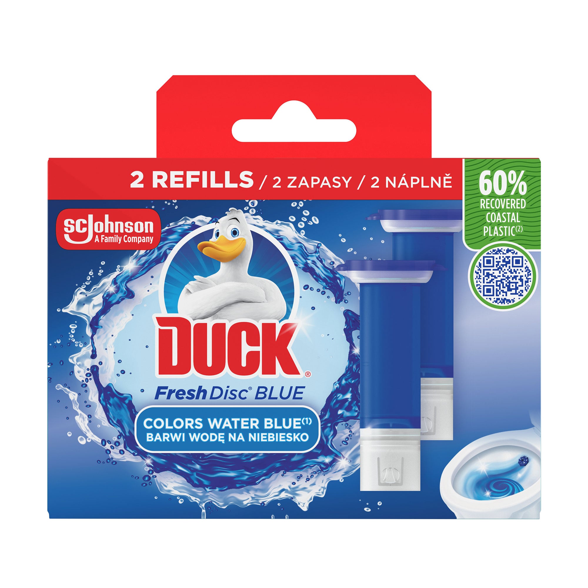 Диски чистоти для туалету Duck Fresh Discs Blue, 2*36 мл (змінний блок)