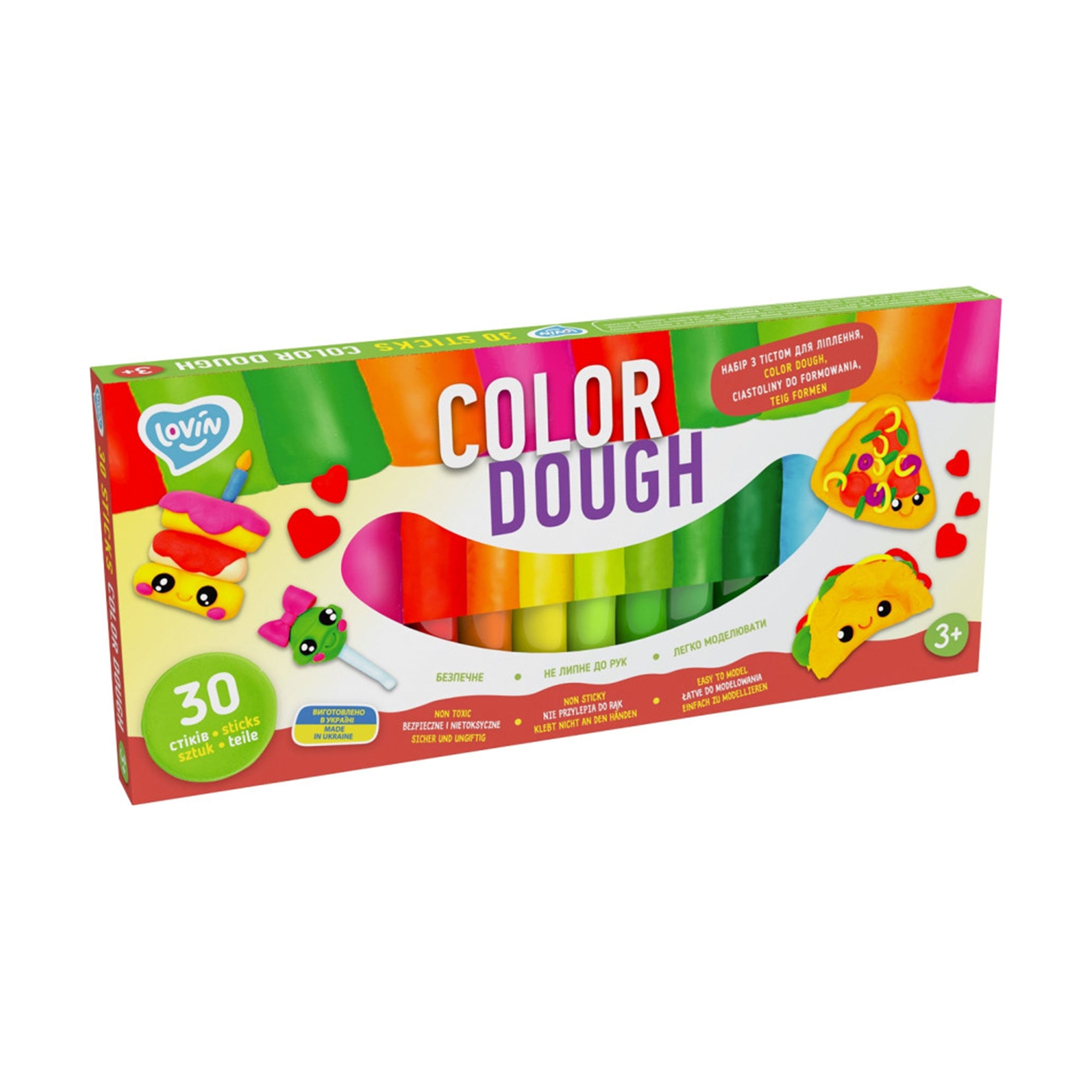 

Набір для ліплення з тістом Lovin Color Dough 30 стіків, від 3 років, 2*31*14 см (41205)
