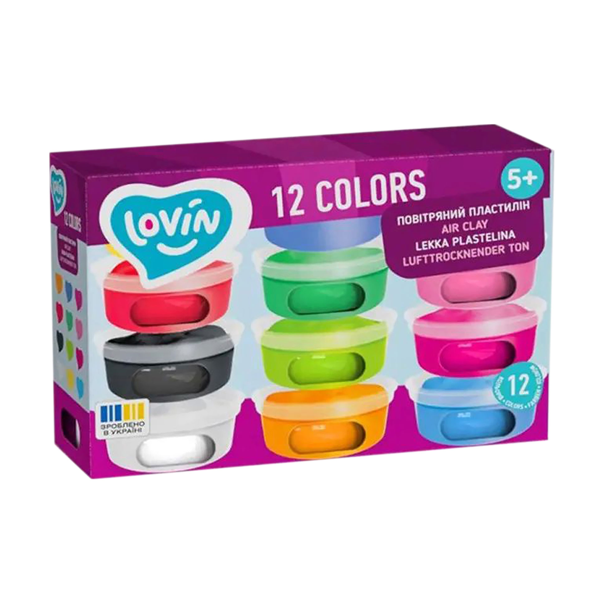 

Уцінка! Набір для ліплення з легким пластиліном Lovin в стаканах, 12 кольорів, від 5 років, 9*21*14 см (70176)