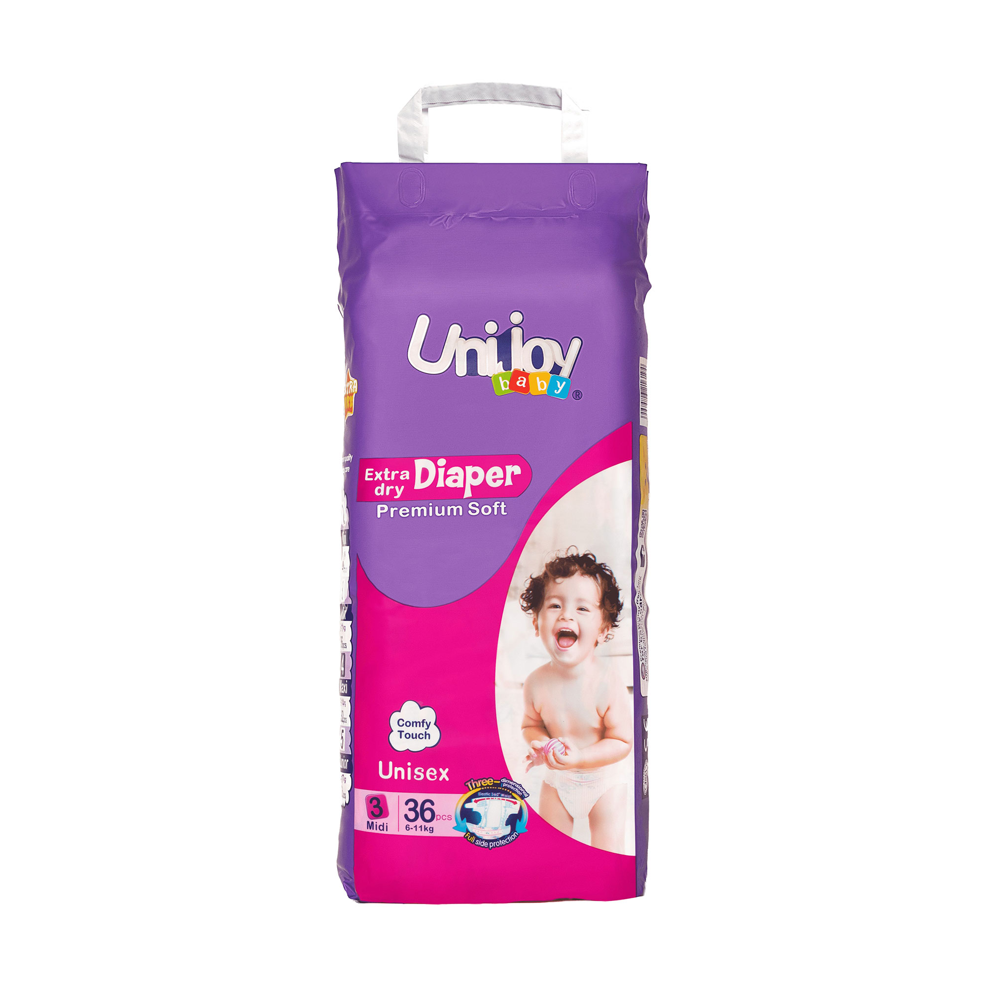 Підгузки Unijoy Premium Soft розмір М (6-11 кг), 36 шт