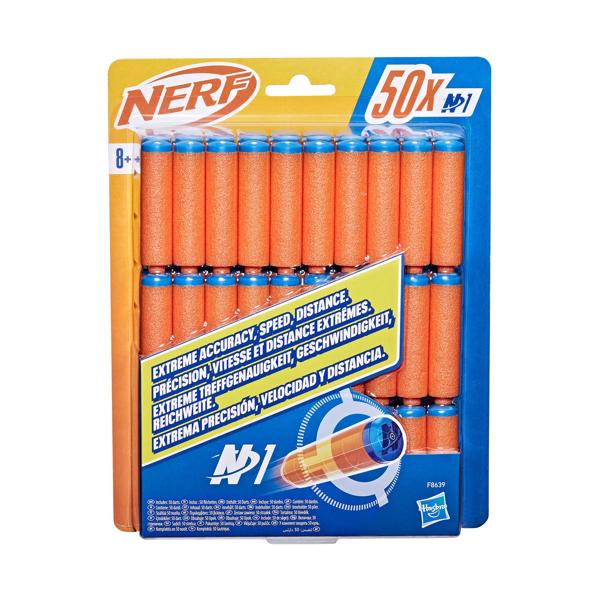 

Набір стріл для іграшкових бластерів Nerf N Series, 17.5*3.5*22 см, від 8 років, 50 шт (F8639)