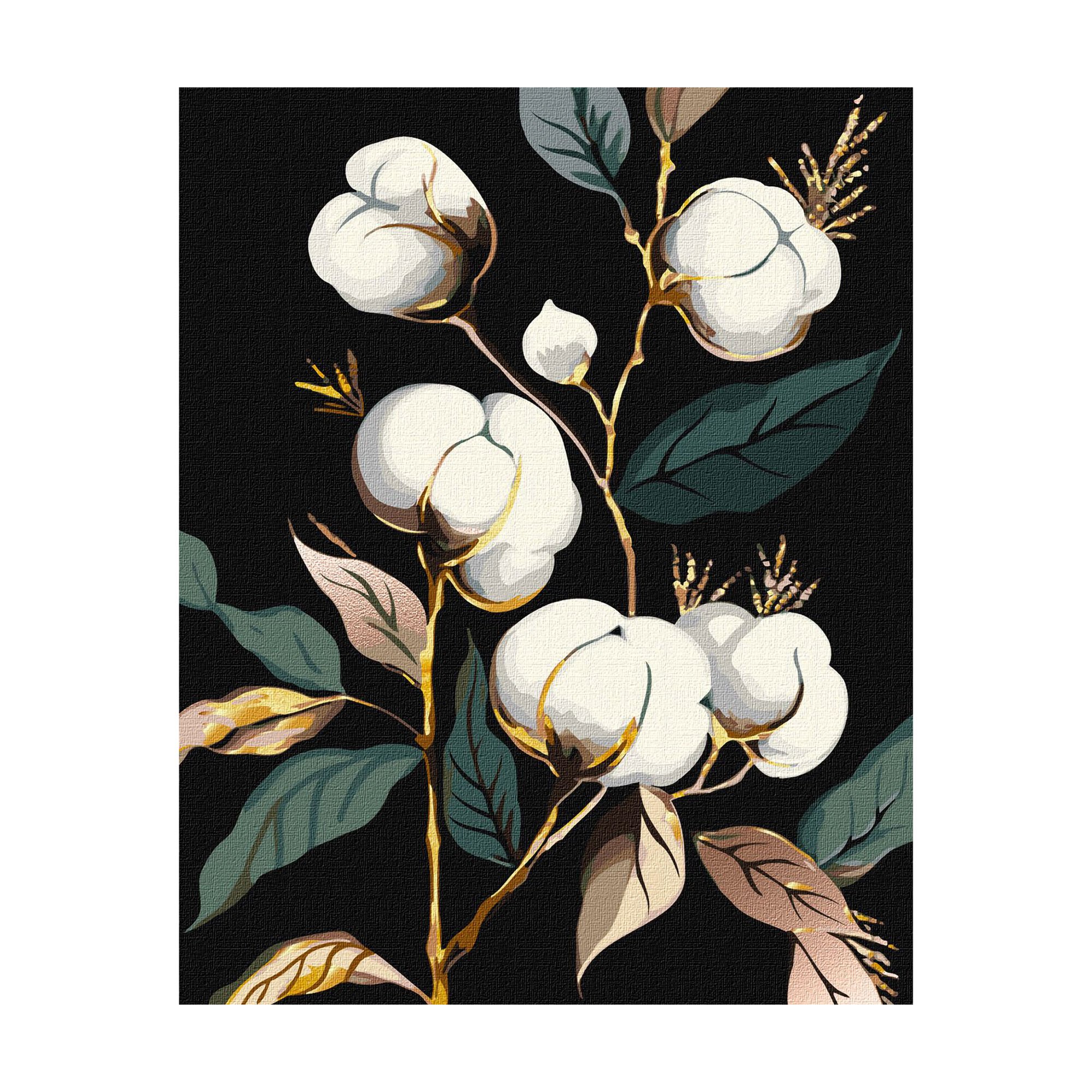 

Картина за номерами Ideyka Білосніжна бавовна з фарбами металік extra, 40*50 см (KHO3246)