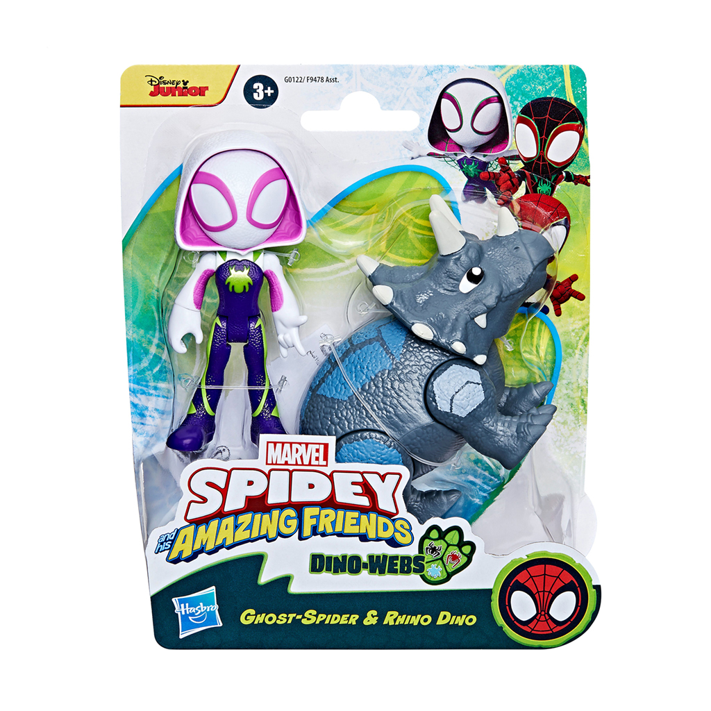 

Ігрові фігурки Marvel Toys Ghost-Spider & Rhino Dino, від 3 років, 10.16 см, 2 шт (F9478/G0122)
