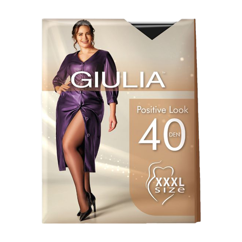 

Колготки жіночі Giulia XXXL Size Positive Look 40 DEN, Nero, розмір 7
