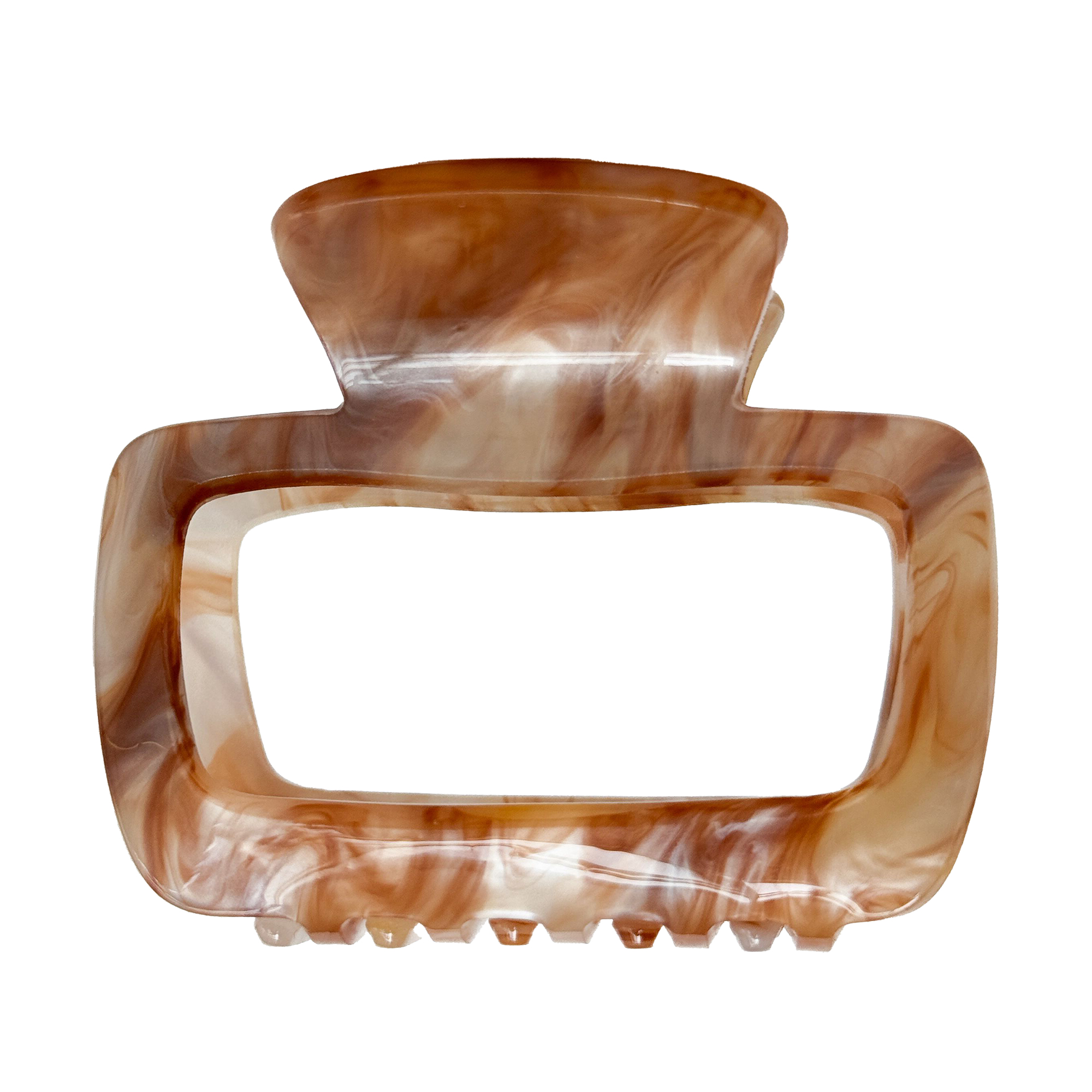 

Заколка для волосся Miso Краб тонкий квадрат, молочно-коричневі розводи, 6 см, 1 шт (N021/18)