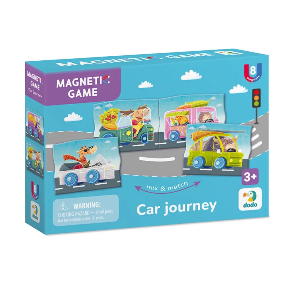 

Магнітна гра DoDo Автомобільна подорож, 14*10*3 см, від 3 років, 8 магнітів (200253)