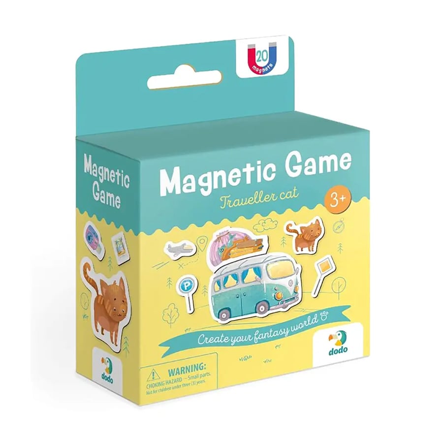 

Магнітна гра DoDo Котик-мандрівник, 14*10*5 см, від 3 років, 20 елементів (200234)