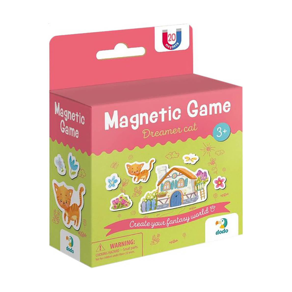 

Магнітна гра DoDo Котик-мрійник, 14*10*5 см, від 3 років, 20 елементів (200236)