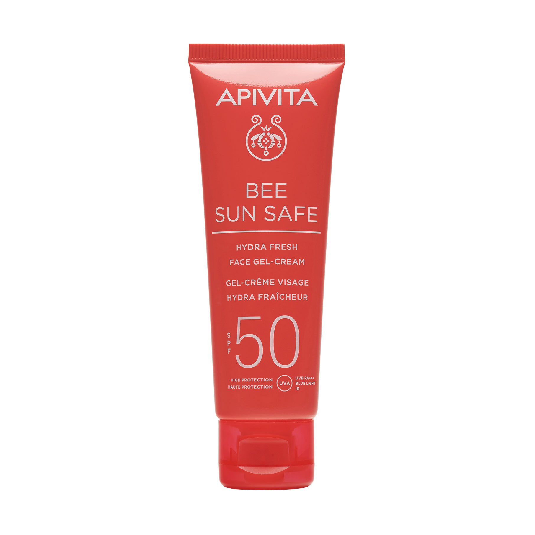 

Сонцезахисний гель-крем для обличчя Apivita Bee Sun Safe Hydra Fresh Face Gel-Cream, SPF 50, з морськими водоростями та прополісом, 50 мл