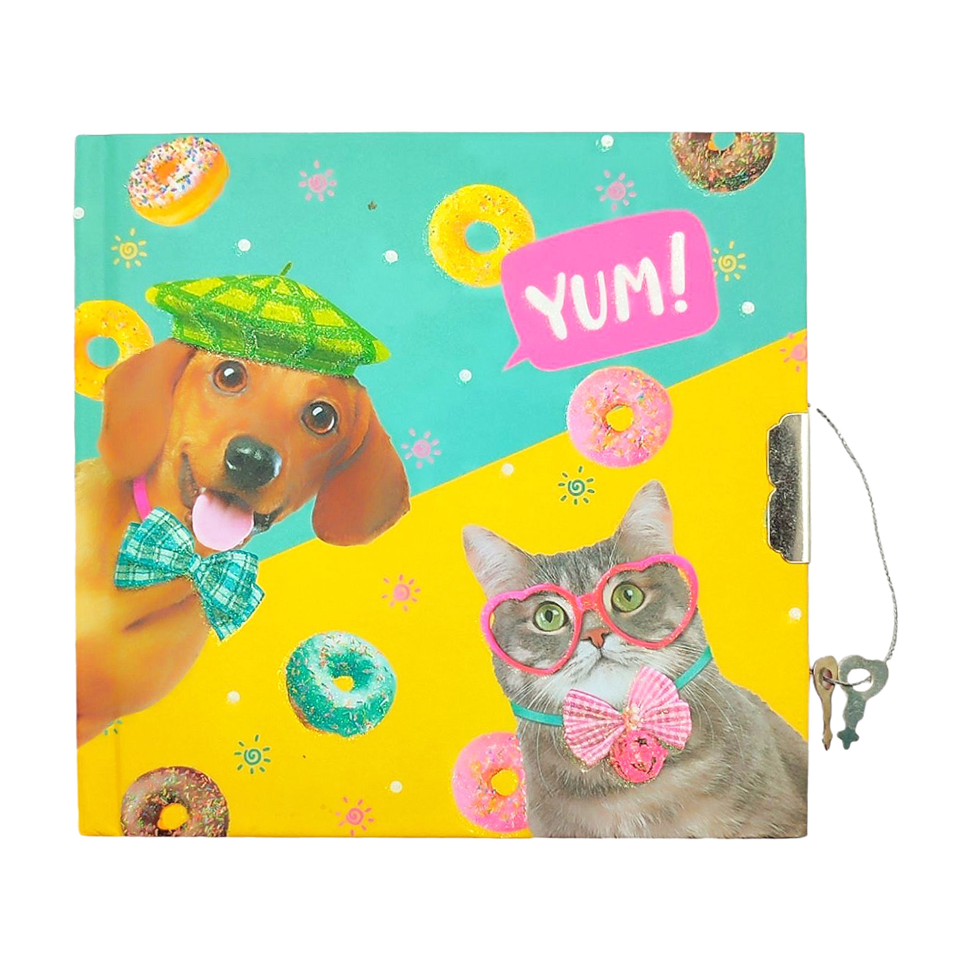 

Блокнот на замочку Malevaro Пес, кіт і пончики, лінійка, 13.5*13.5 см, 60 аркушів (482117-U)