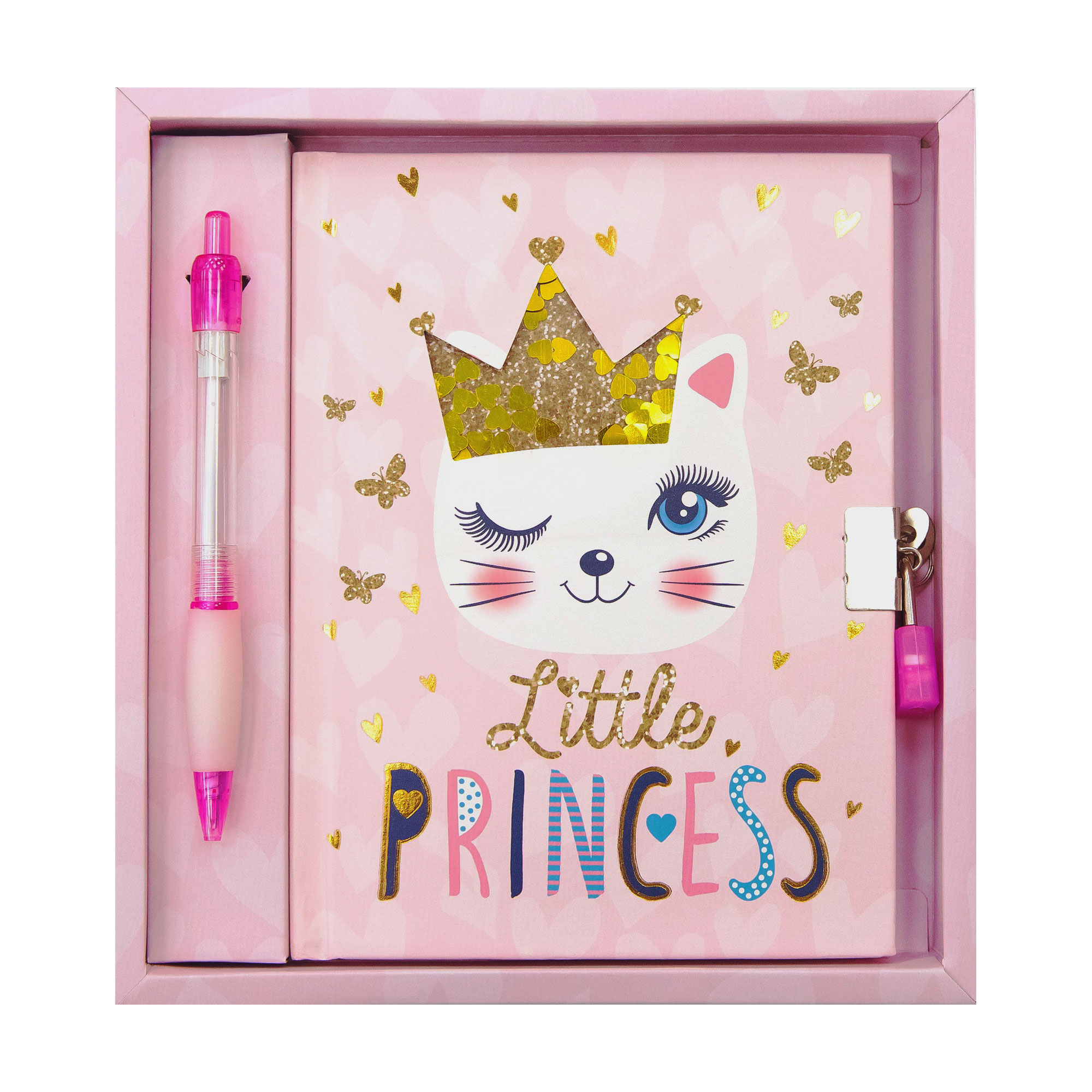 

Блокнот на замочку Malevaro Киця-принцеса, з віконцем, лінійка, 17.8*13 см, 80 аркушів (W361960)