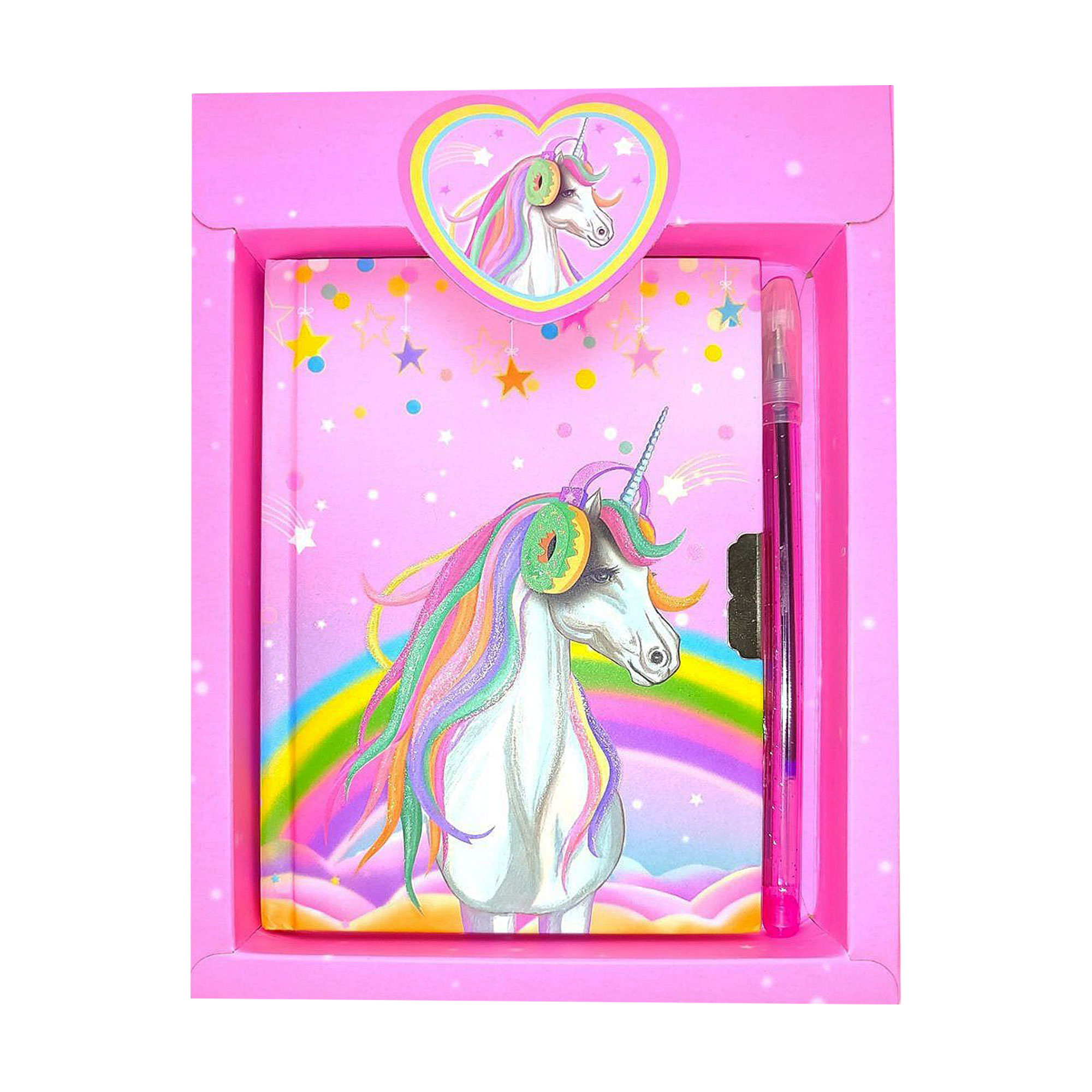 

Блокнот на замочку Malevaro Єдиноріг, з ручкою, лінійка, 15*11 см, 56 аркушів (642405-A)