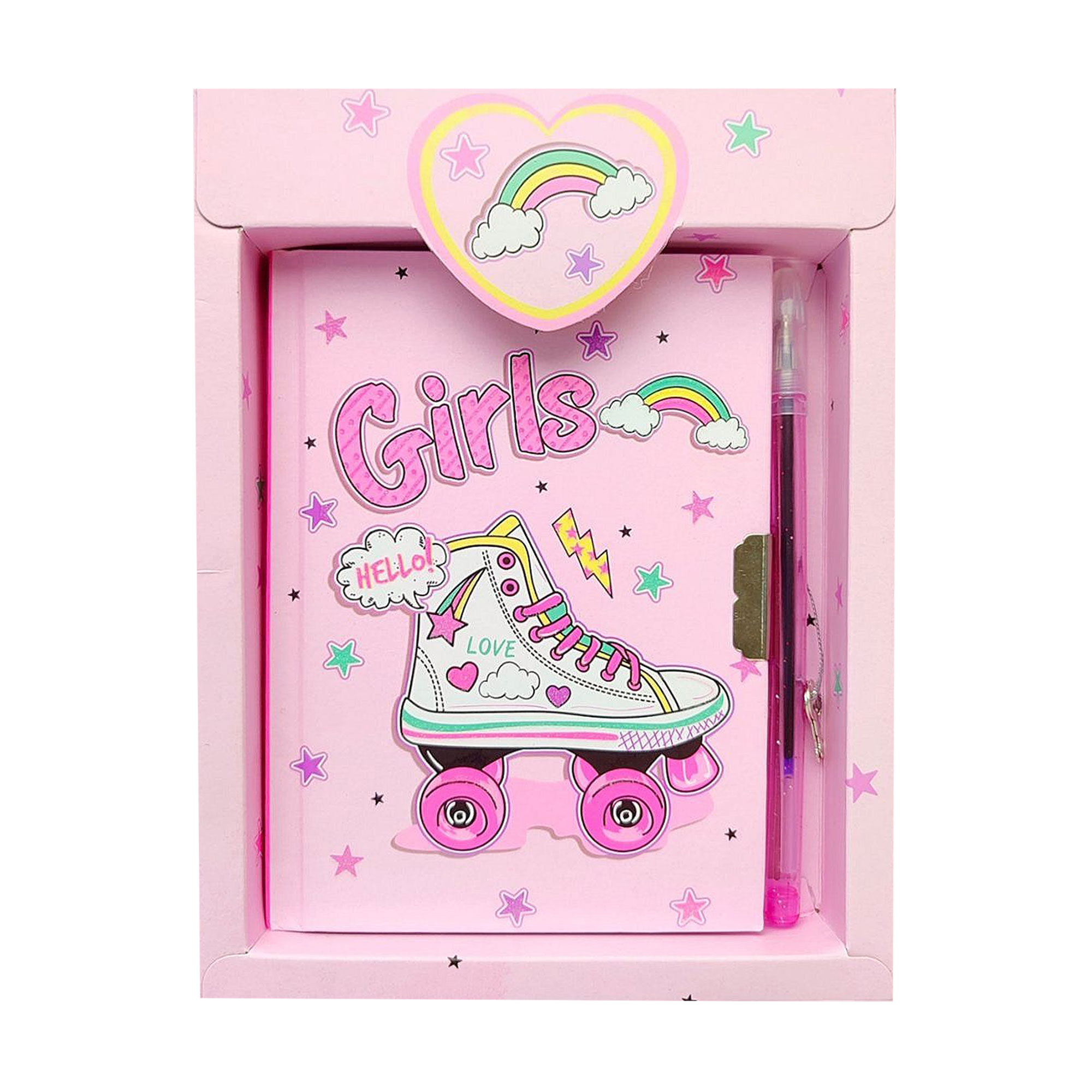 

Блокнот на замочку Malevaro Привіт, дівчата, з ручкою, лінійка, 15*11 см, 56 аркушів (642302-A)