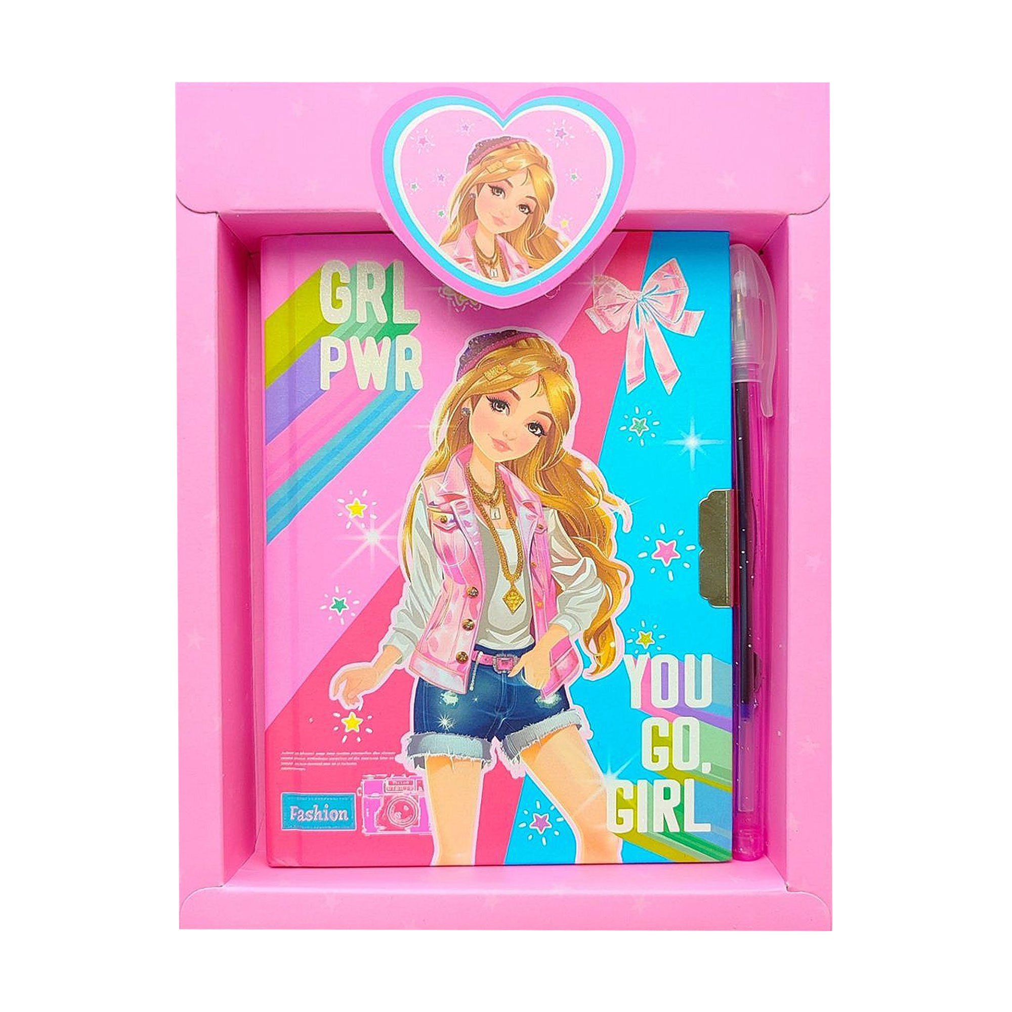 

Блокнот на замочку Malevaro Стильна дівчинка, з ручкою, лінійка, 15*11 см, 56 аркушів (642404-A)