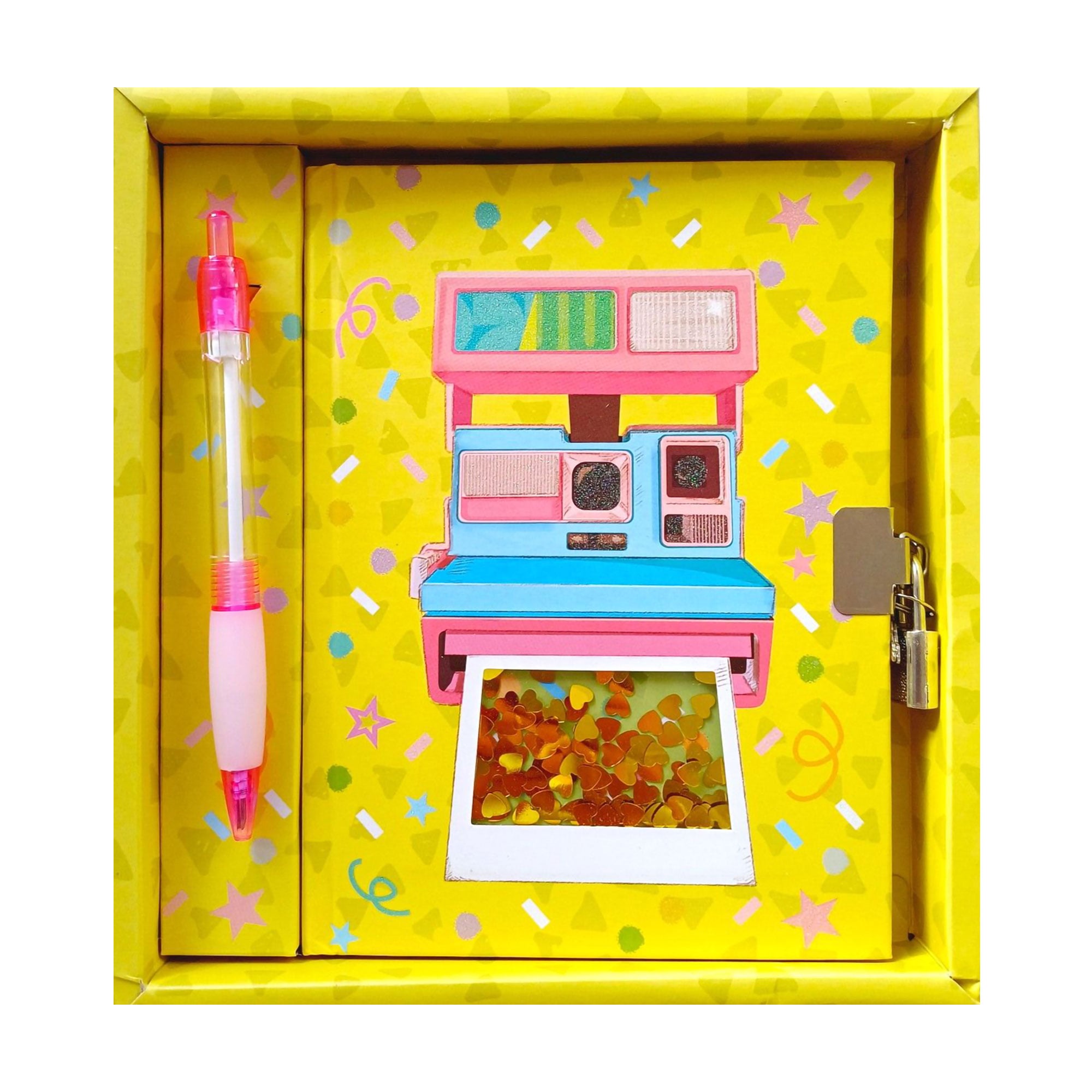 

Блокнот на замочку Malevaro Фотоапарат, з ручкою, лінійка, 19*20*2.5 см, 56 аркушів (W361910-A)