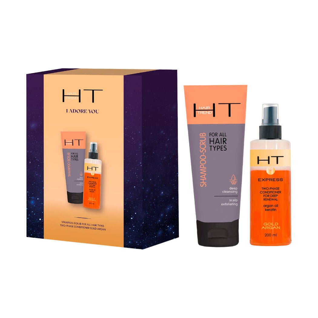 

Подарунковий набір для догляду за волоссям Hair Trend I Adore You (шампунь-скраб, 250 мл + двофазний кондиціонер, 200 мл)