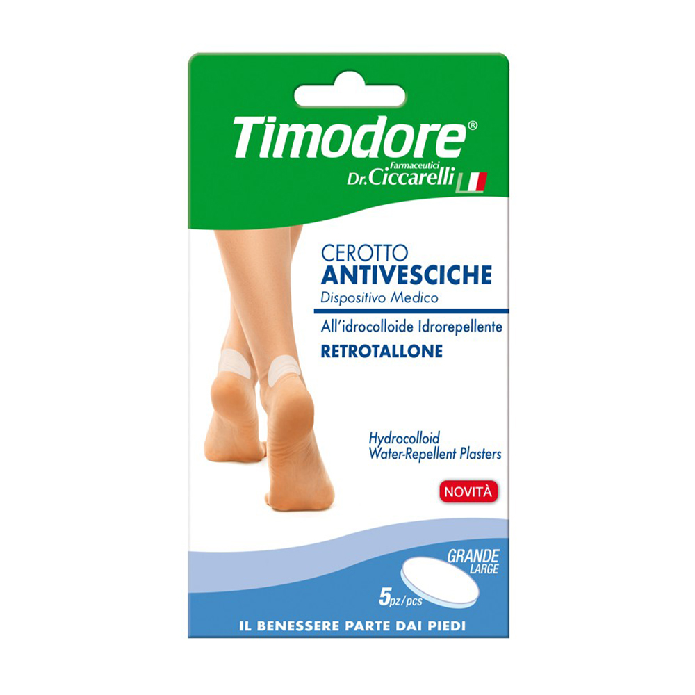 

Пластир для п'ят Dr. Ciccarelli Timodore проти вологих мозолів та пухирів, великі, 5 шт