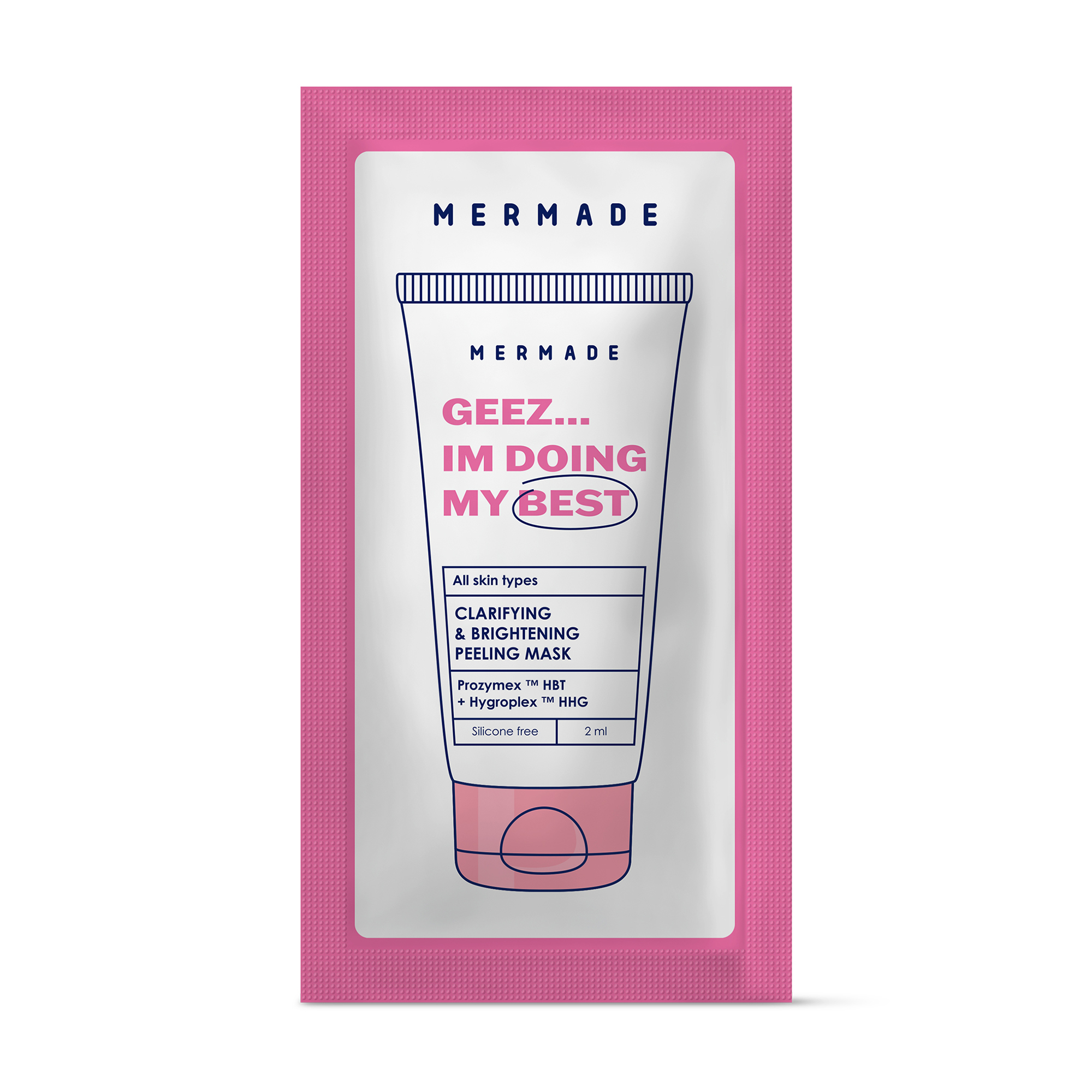 

Освітлювальна ензимна маска-пілінг для обличчя Mermade Geez... Im Doing My Best для всіх типів шкіри, 2 мл (пробник)