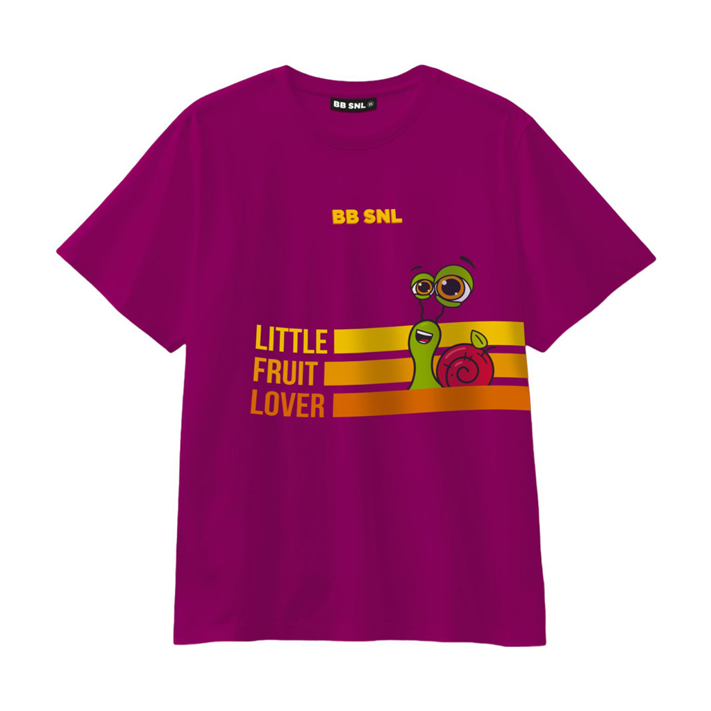 

Дитяча футболка Bob Snail Little Fruit Lover оверсайз, фіолетова, від 5 до 7 років