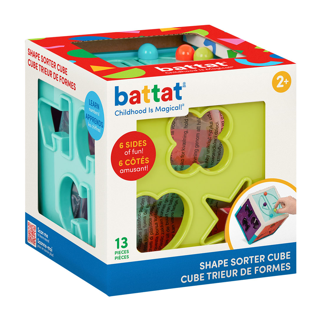 

Розвивальна іграшка-сортер Battat Lite Розумний куб, 14*14*14 см, від 2 років (BT4577Z)