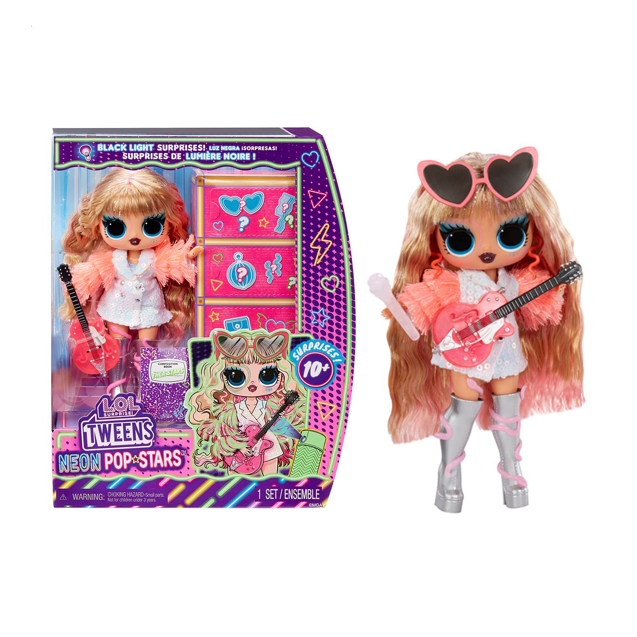 

Ігровий набір з лялькою L.O.L. Surprise! серії Tweens Neon Pop Тея Старс, 7*20*25 см, від 3 років, 12 деталей (120650)