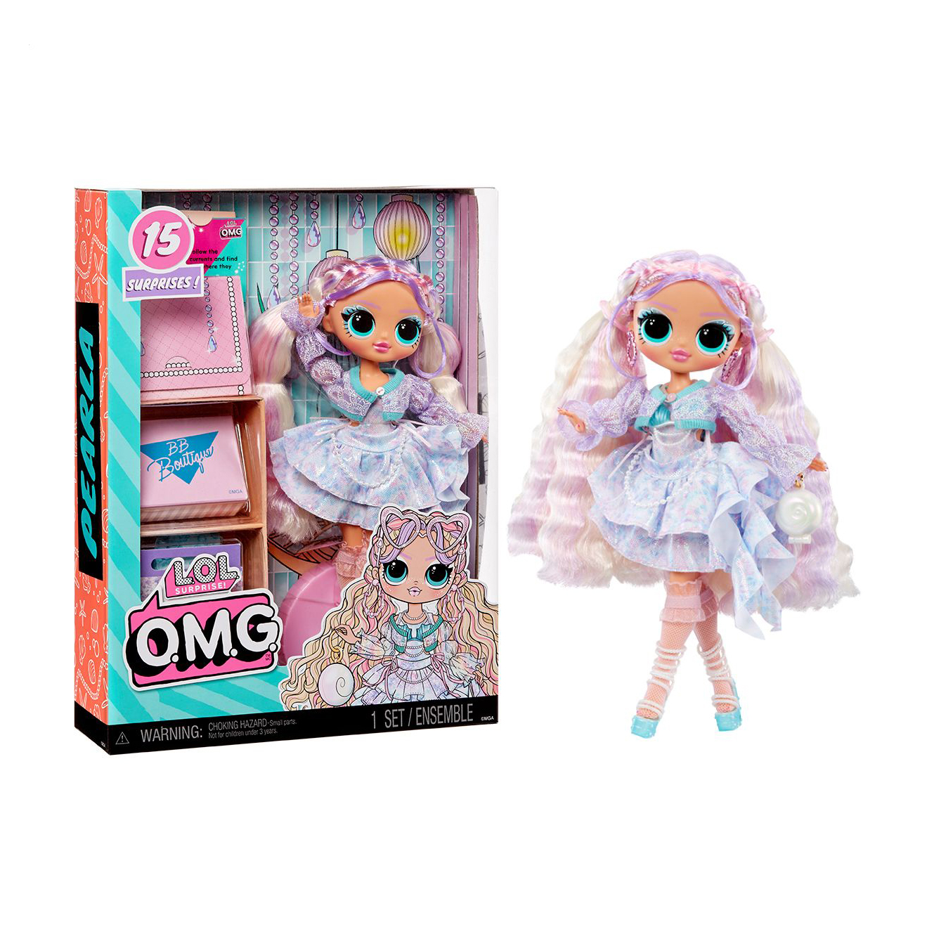 

Лялька L.O.L. Surprise! серії O.M.G. S8 Перлинка, 7*25*30 см, від 4 років, 16 елементів (510390)