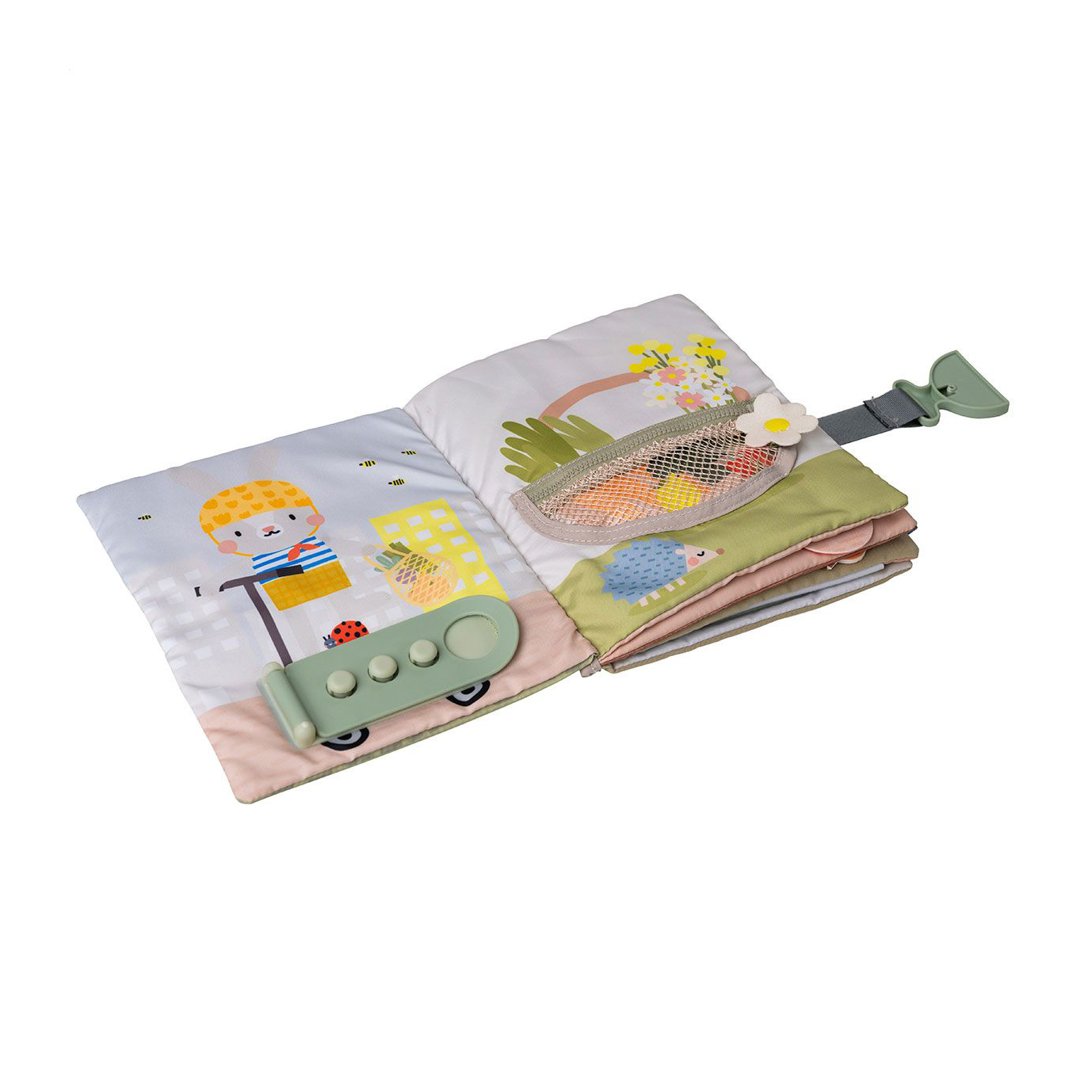 

Розвивальна м'яка книжка Taf Toys Бізібук зайченятка, 21*18*3 см, від 1.5 року (13355)