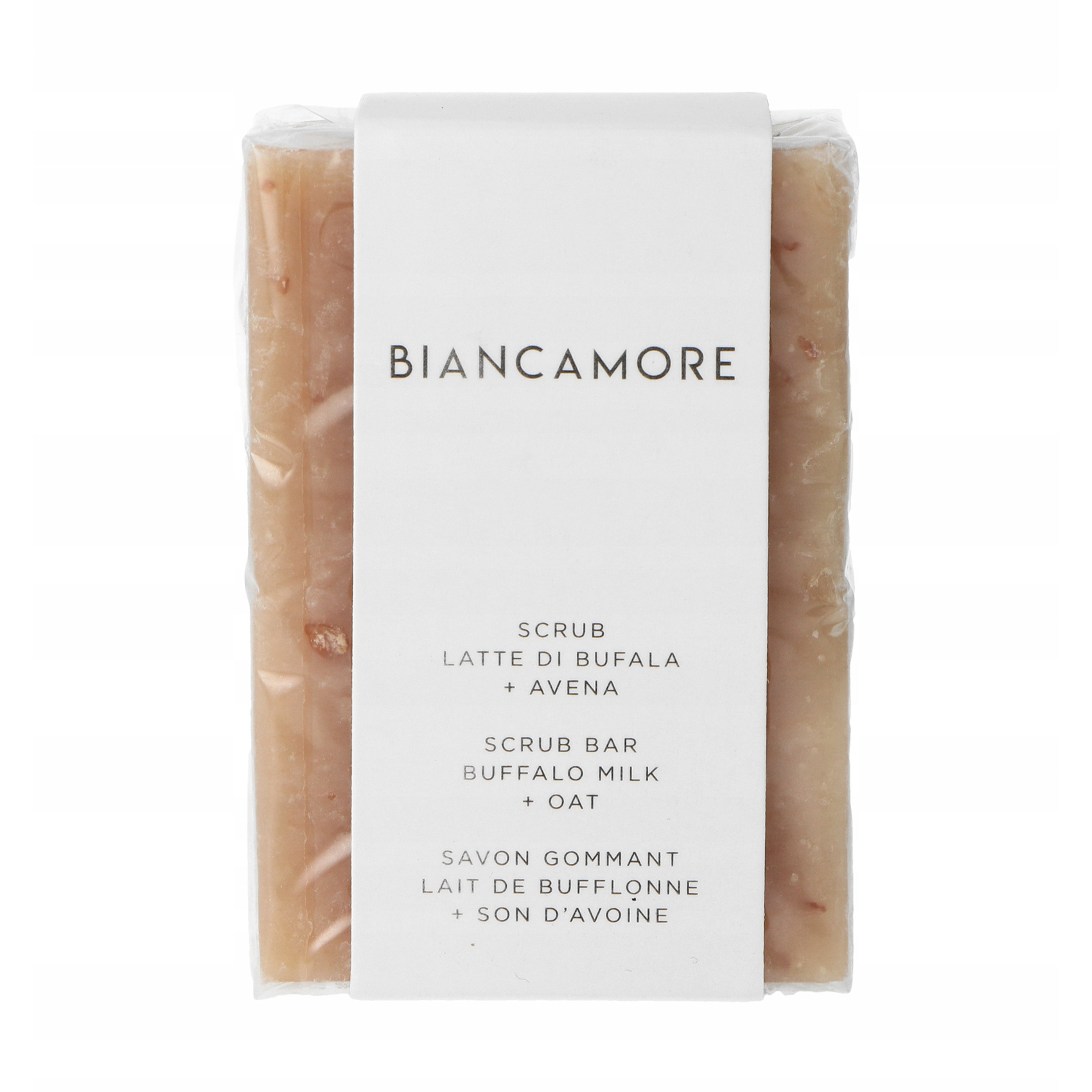 

Скраб-мило Biancamore Scrub Bar Buffalo Milk And Oat на основі натурального вівса, 100 г
