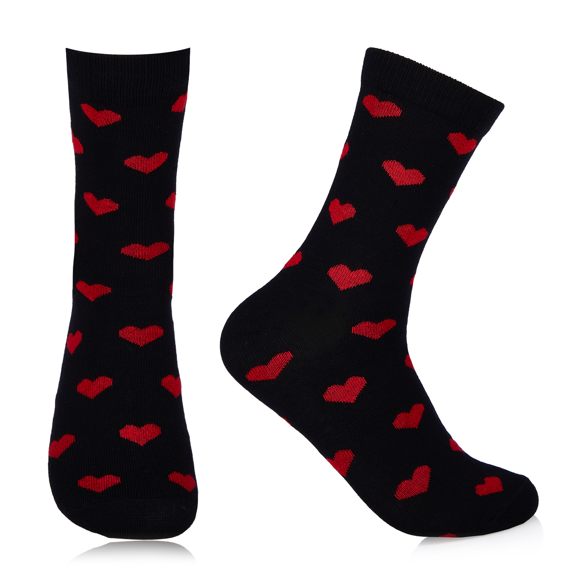 

Шкарпетки жіночі AmiGA класичні, серця, чорні, розмір 23-25