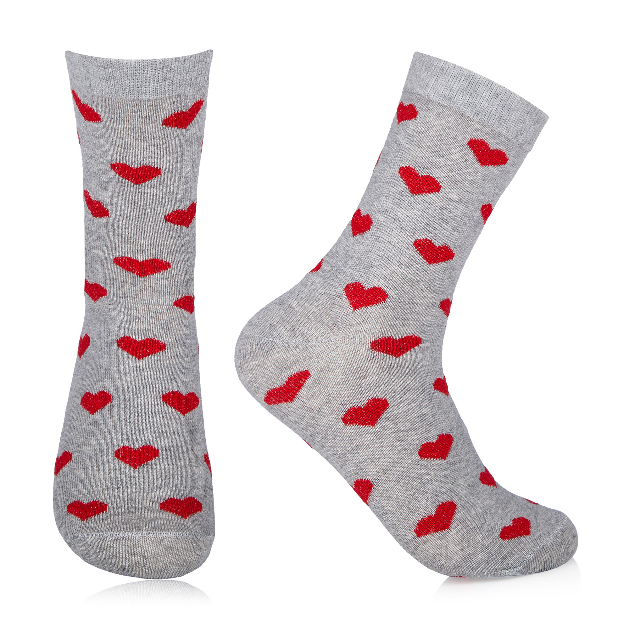 

Шкарпетки жіночі AmiGA класичні, серця, сірі, розмір 23-25