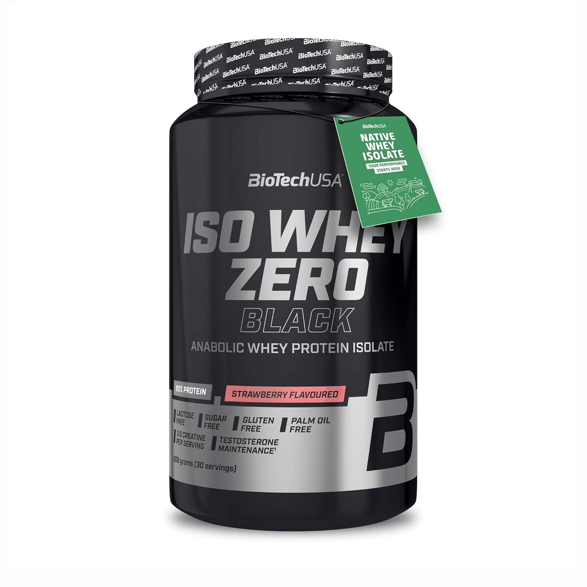 

Протеїн BioTech USA Iso Whey Zero Black Полуниця, в порошку, 908 г