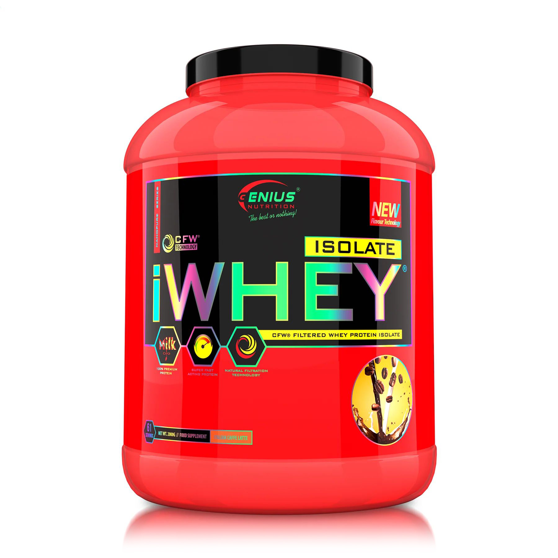 

Протеїн Genius Nutrition iWhey Isolate Італійське лате, в порошку, 2 кг