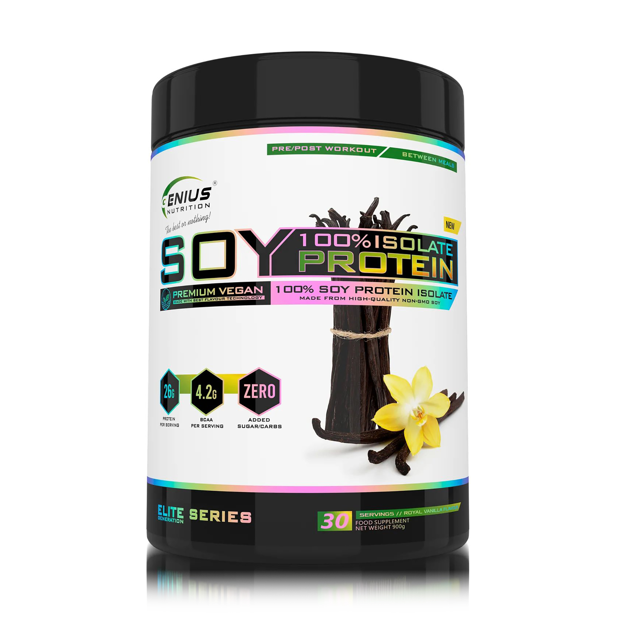 

Протеїн Genius Nutrition Soy Protein Isolate Ваніль, в порошку, 900 г