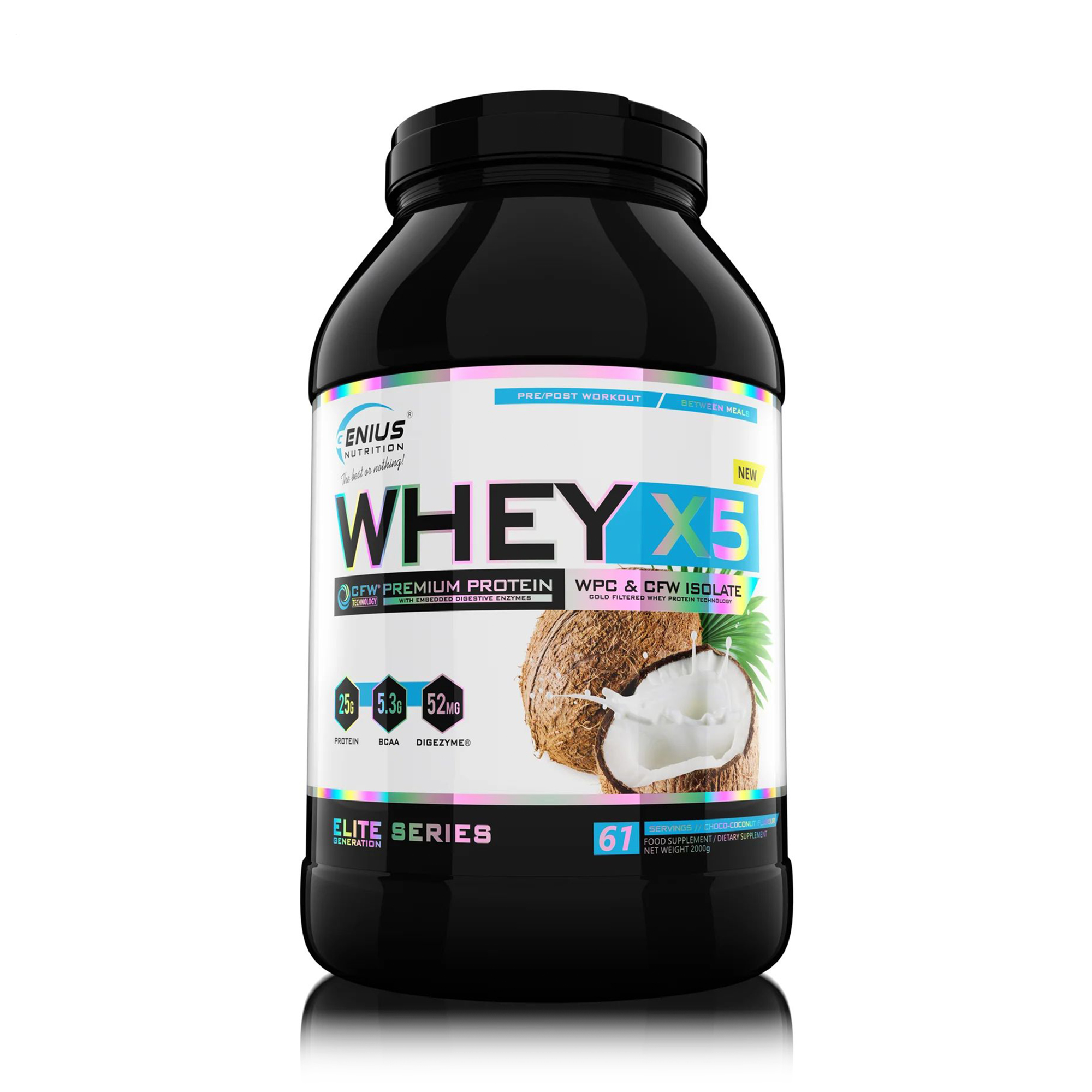 

Протеїн Genius Nutrition Whey-X5 Шоколад та кокос, в порошку, 2 кг