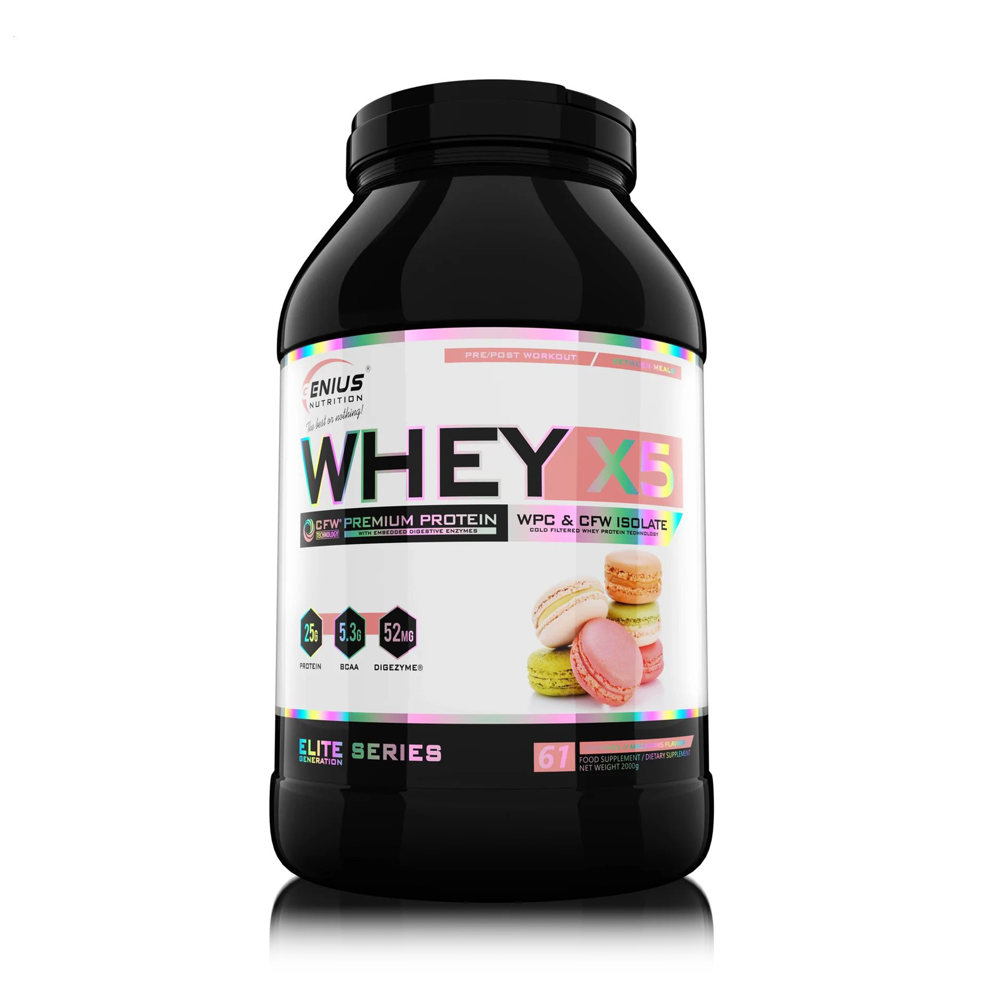 

Протеїн Genius Nutrition Whey-X5 Макарон, в порошку, 2 кг