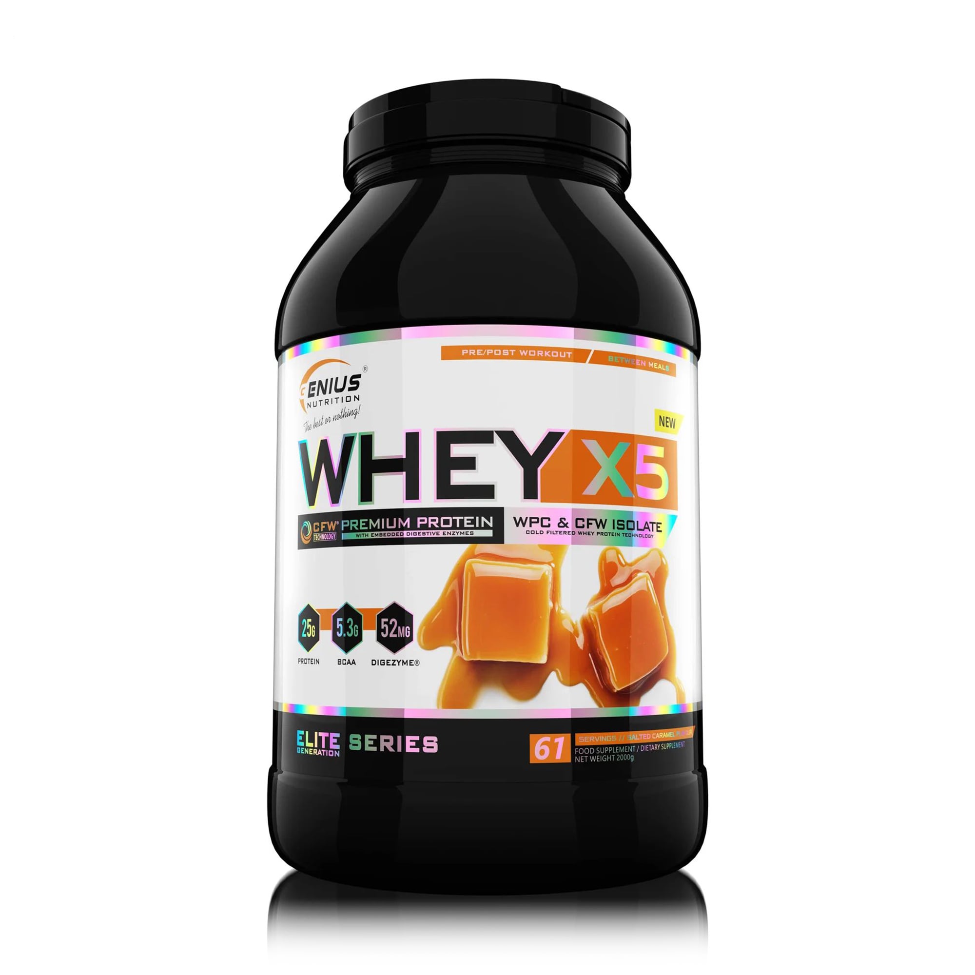 

Протеїн Genius Nutrition Whey-X5 Солона карамель, в порошку, 2 кг