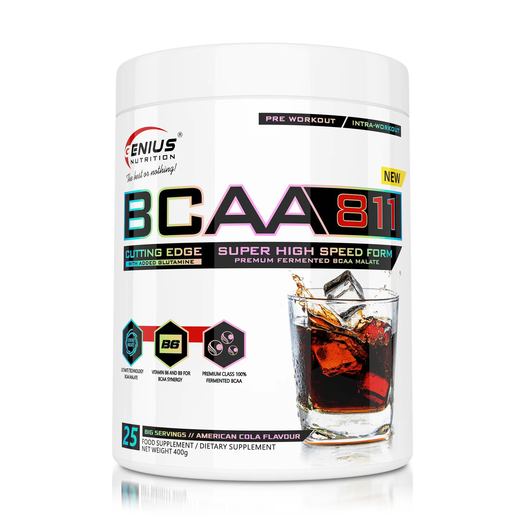 

Амінокислоти Genius Nutrition BCAA 8:1:1 Кола, в порошку, 400 г
