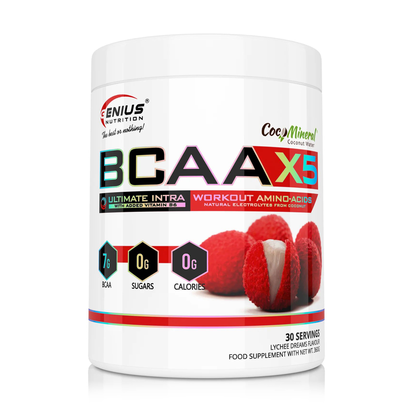 

Амінокислоти Genius Nutrition BCAA X5 Лічі, в порошку, 360 г