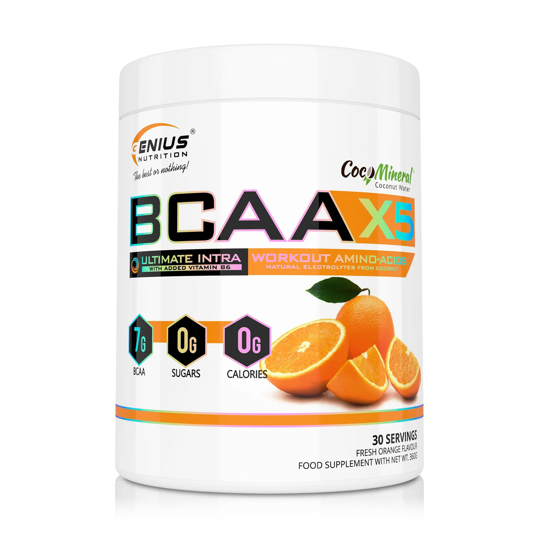 

Амінокислоти Genius Nutrition BCAA X5 Апельсин, в порошку, 360 г