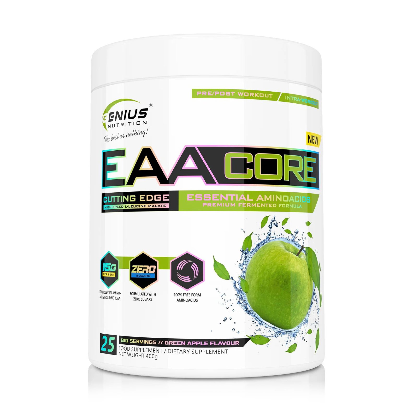 

Амінокислоти Genius Nutrition EAA Core Яблуко, в порошку, 400 г