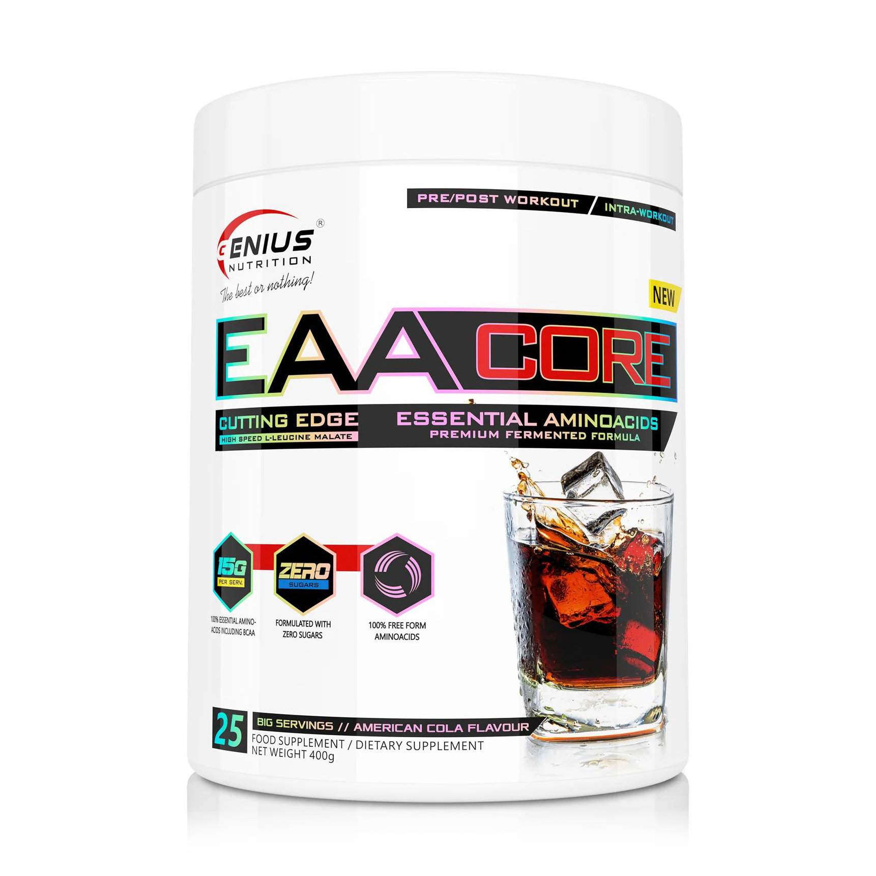 

Амінокислоти Genius Nutrition EAA Core Кола, в порошку, 400 г