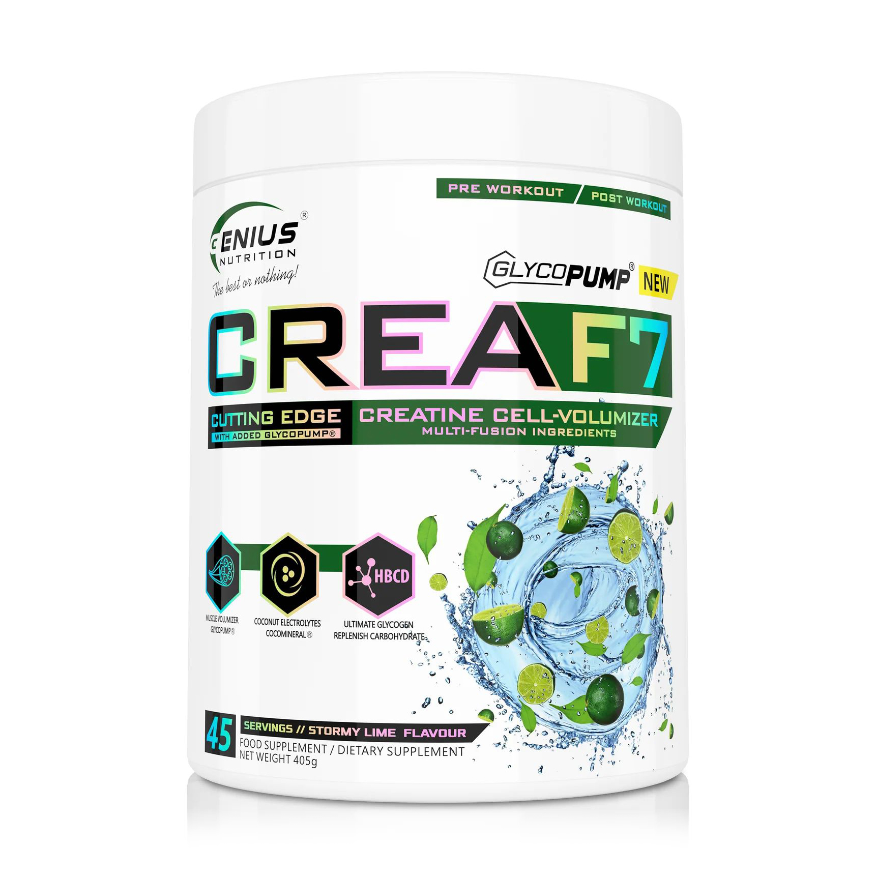 

Креатин Genius Nutrition Crea F7 Лайм, в порошку, 405 г