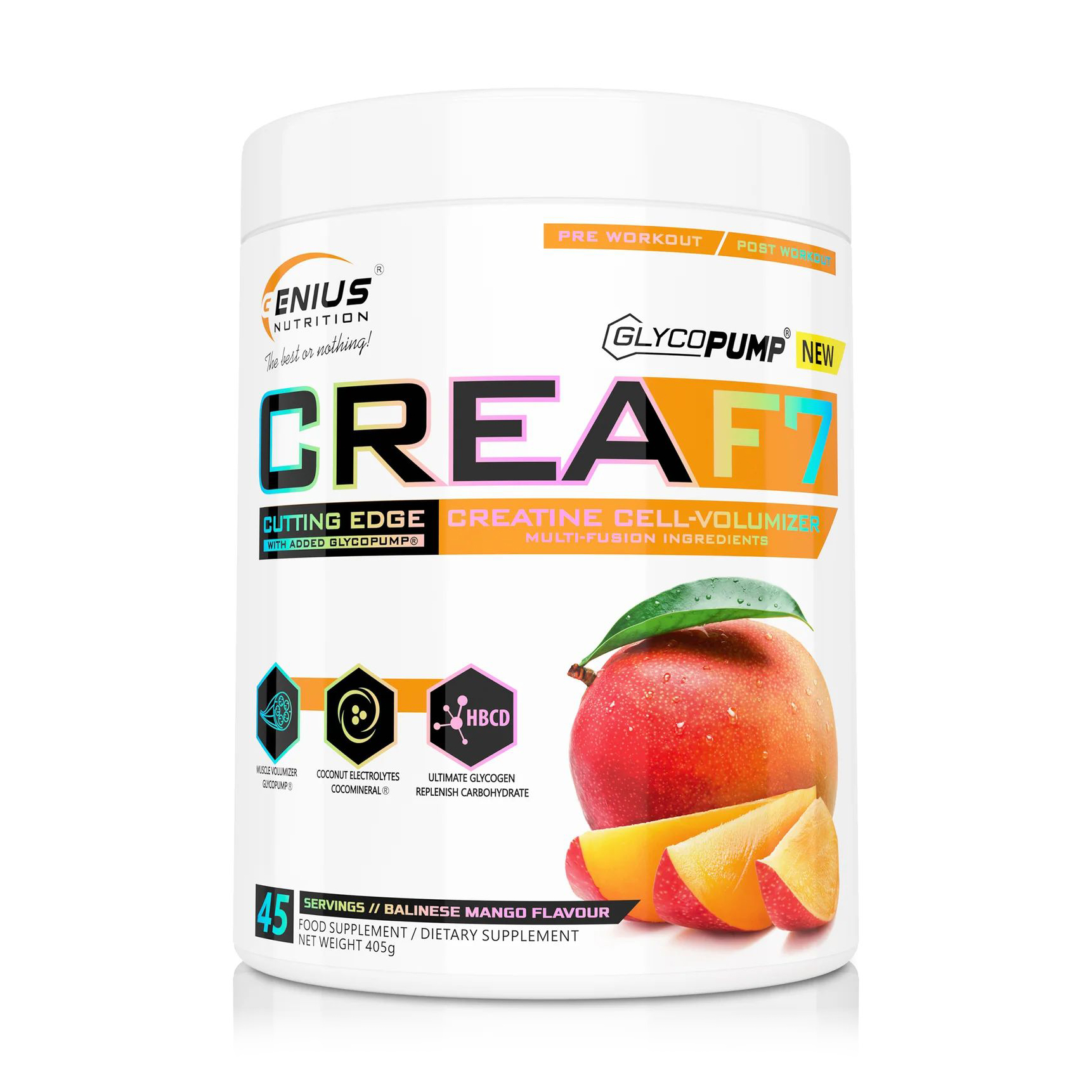 

Креатин Genius Nutrition Crea F7 Манго, в порошку, 405 г