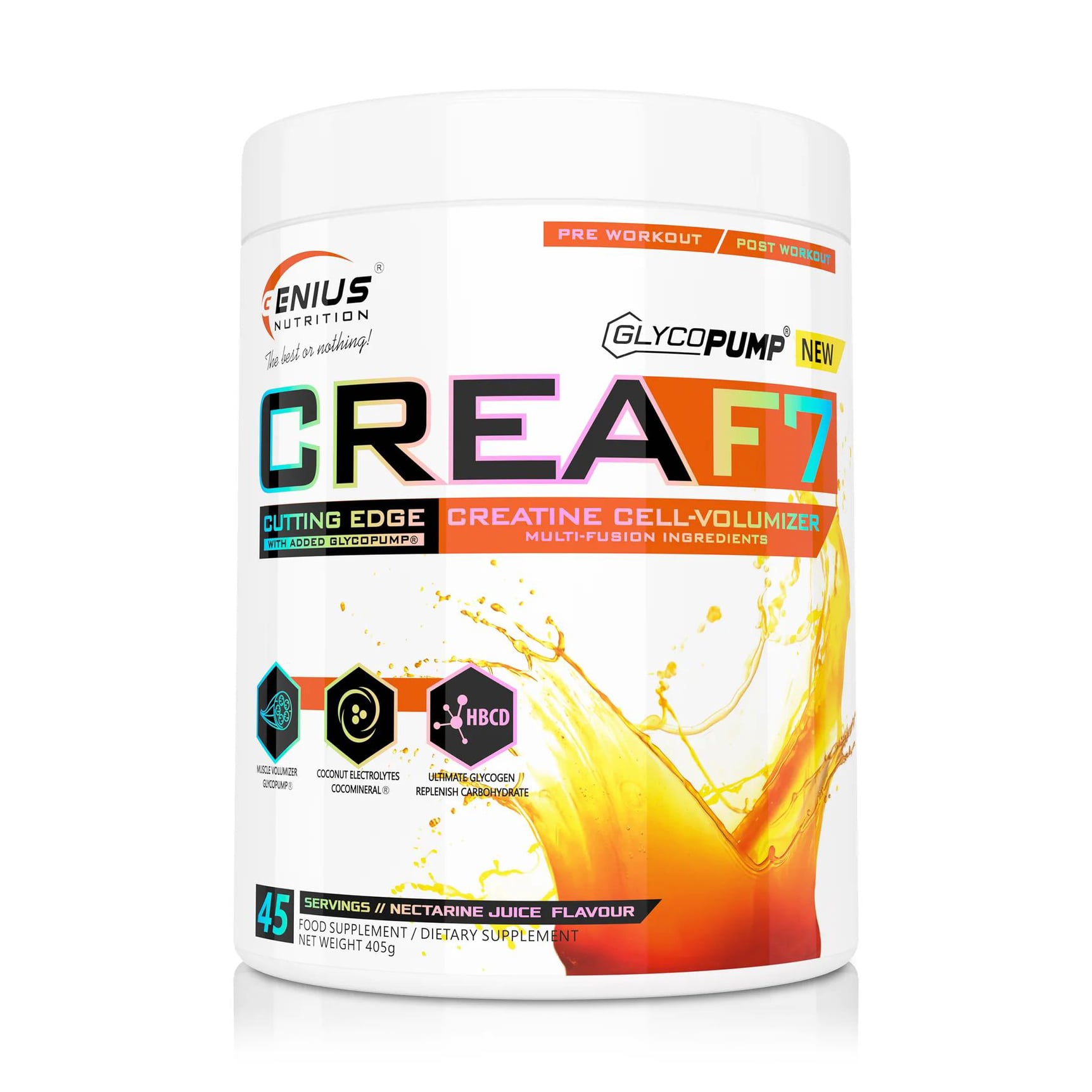 

Креатин Genius Nutrition Crea F7 Нектариновий сік, в порошку, 405 г