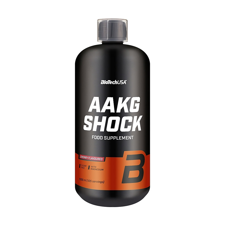 

Передтренувальний комплекс BioTech USA AAKG Shock Вишня, в рідині, 1 л
